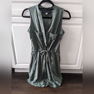 Francesca's Blue Rain minidress earth green small button top part